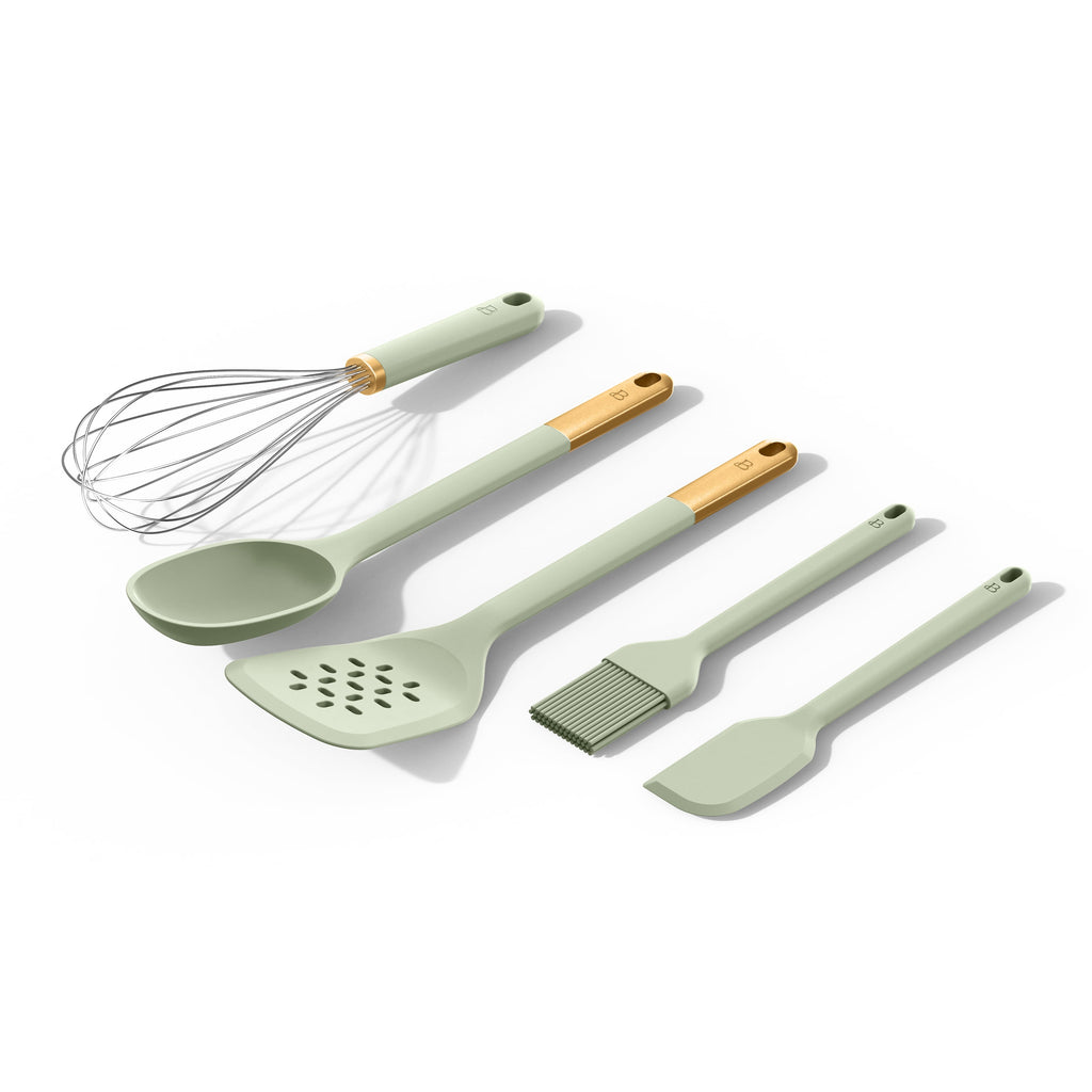 5-Piece Kitchen Tool Set, Sage Green by Drew Barrymore