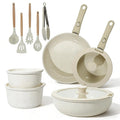20Pcs Kitchen Cookware Sets, Kitchenware Non-Stick Pots and Pans Set, Kitchen Supplies, Pans & Woks, Cookware, Kitchenhacks, Mealprep, Detachable Handle, Oven Safe, Cooking & Caraway Pan-Camping Dishes, Versatile Cookware